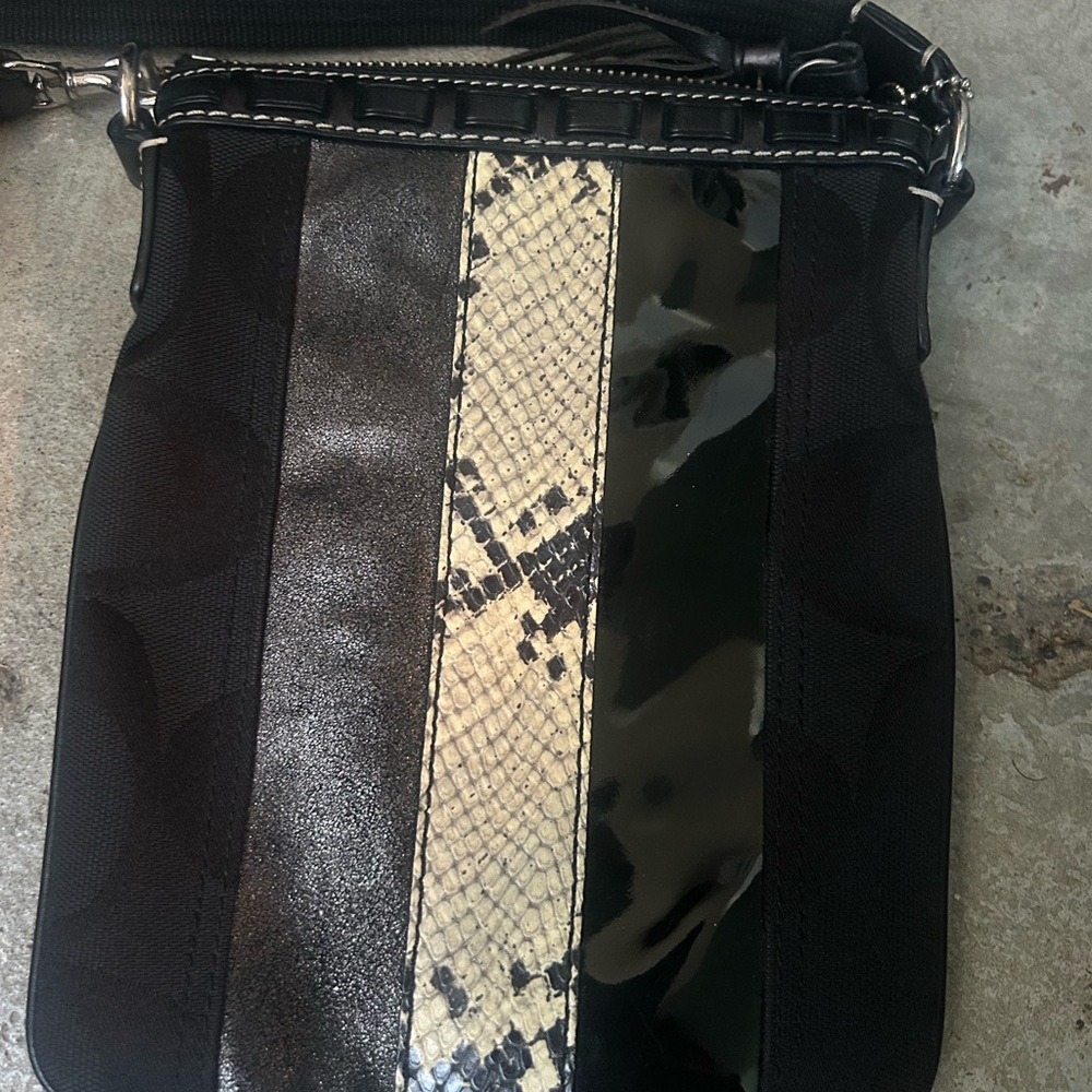 Coach Black and Snake Print Women's Bag